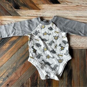 Garanimals Gray and White Dinosaur Bodysuit